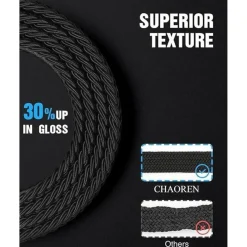 Chaoren Elastischer Stretch Gürtel Herren, 35mm Flechtgürtel ohne Löcher, Braun
