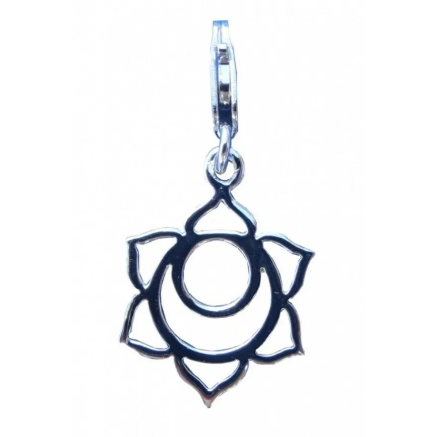 Charme Karabiner Svadistanam Chakra 925Silber Taschen Anhänger Kette Armband