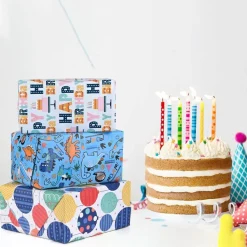 Chepula Geschenkpapier Geburtstag Kinder 5 Rollen (43x300cm) - Recycelbar, für