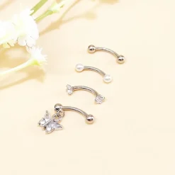 Chirurgenstahl Curved Barbell Lippenaugenbrauenpiercing 8mm 1,2mm