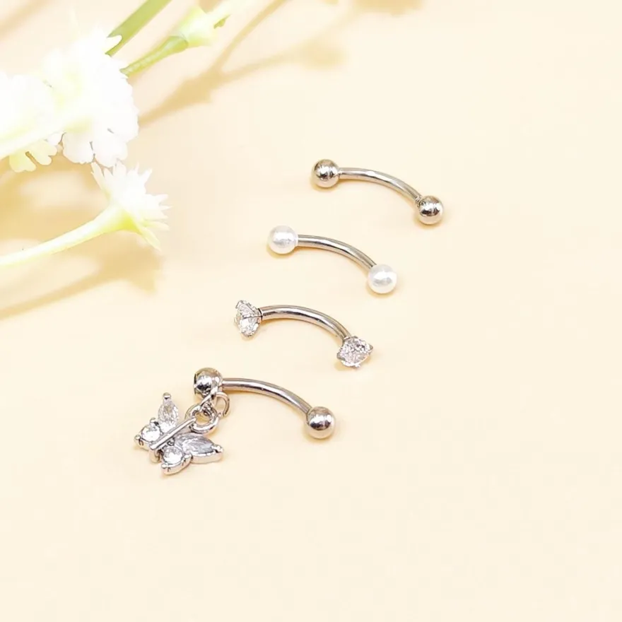 Chirurgenstahl Curved Barbell Lippenaugenbrauenpiercing 8mm 1,2mm
