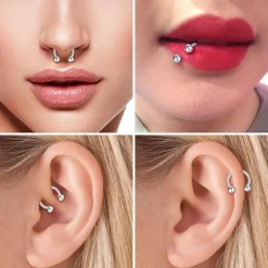 Chirurgenstahl Nase Septum Lippe Piercing 10mm Hufeisen Tragus Ohrringe