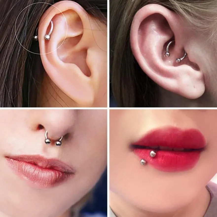 Chirurgenstahl Nase Septum Lippe Piercing 10mm Hufeisen Tragus Ohrringe