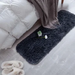Choshome Moderner Flauschiger Teppich für Schlafzimmer & Wohnzimmer, Grau