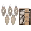 Christbaumschmuck Zapfen 4,5cm Glas 12 Stück - Fine Alabaster