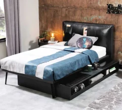 Cilek DARK METAL Bettkasten / Ausziehbett, 90x190 cm, mit drei Ablageböden