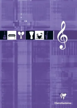 Clairefontaine 3114C - Noten- und Gesangsheft, ideal für Musikunterricht, DIN A4, 21