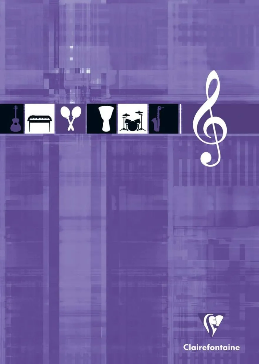 Clairefontaine 3114C - Noten- und Gesangsheft, ideal für Musikunterricht, DIN A4, 21