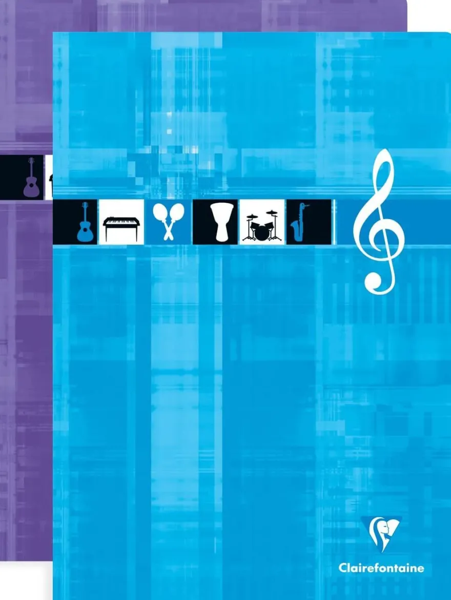 Clairefontaine 3114C - Noten- und Gesangsheft, ideal für Musikunterricht, DIN A4, 21
