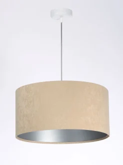 Classic Hängeleuchte Becher weiß 40cm Beige, Silber