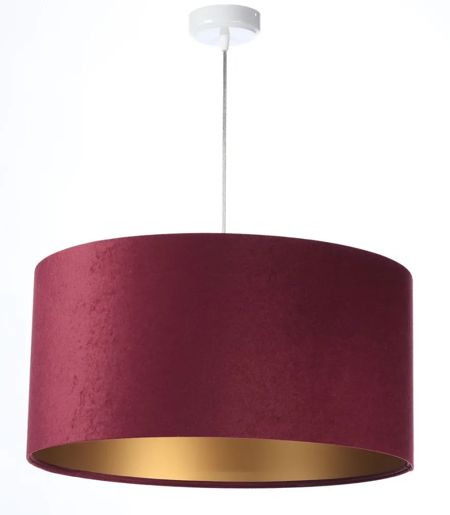 Classic Hängeleuchte Lila, Gold Becher weiß 60cm