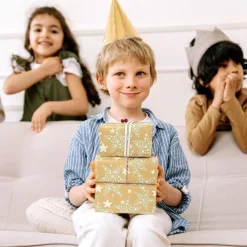 43cmx15m Geschenkpapier Rolle, Weihnachten Geburtstag Geschenkpapier, Stern