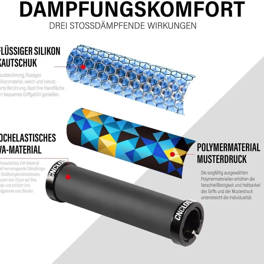 CNCLOL Fahrrad Mountainbike Lenkergriffe, MTB Fahrradgriffe 22mm Silikon