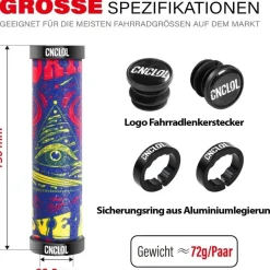 CNCLOL Fahrrad Mountainbike Lenkergriffe, MTB Fahrradgriffe 22mm Silikon