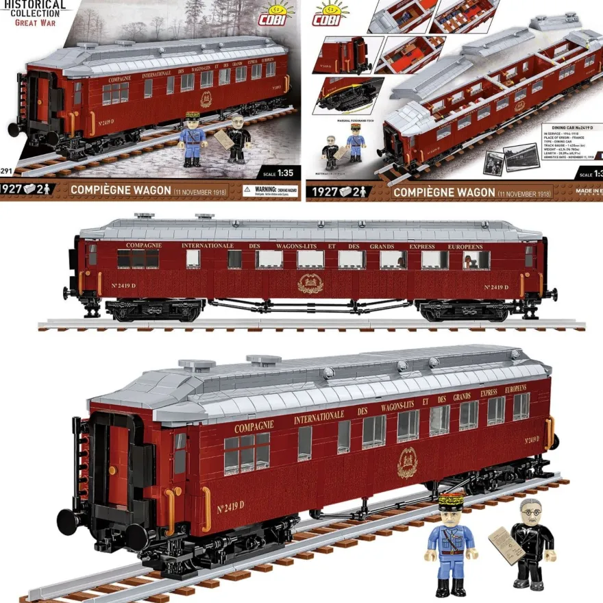 COBI 6291 Compiègne Wagon (11 November 1918) Eisenbahnwaggon (Maßstab 1:35)