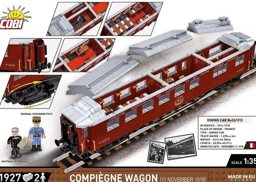 COBI 6291 Compiègne Wagon (11 November 1918) Eisenbahnwaggon (Maßstab 1:35)