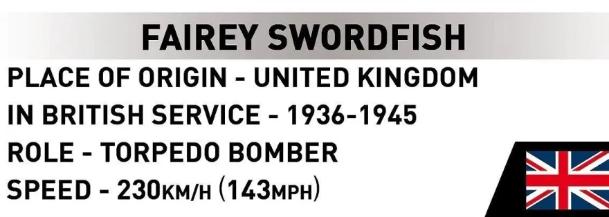 COBI 5770 Historical Collection WW2 Fairey Swordfish Royal Navy (1:32)