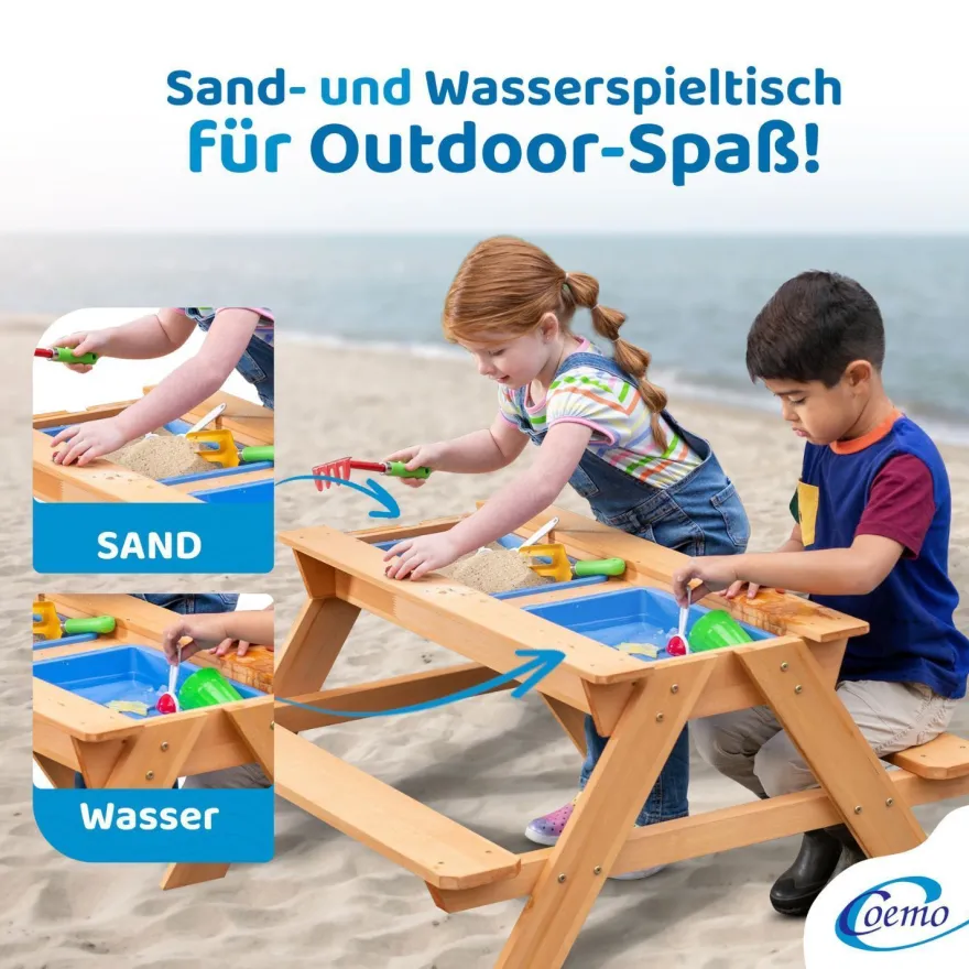 Coemo 2in1 Kindersitzgruppe und Sand-und Wasserspieltisch Kinder
