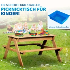 Coemo 2in1 Kindersitzgruppe und Sand-und Wasserspieltisch Kinder