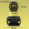 COFI 1453 Robuste Katzen-Transportbox Hartschalen-Katzenbox Schwarz-Gelb