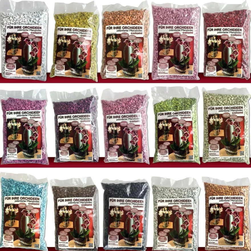 Colomi 1 l Pflanz-Substrat für Orchideen | 4 bis 8 mm | 15 Farben zur Auswahl