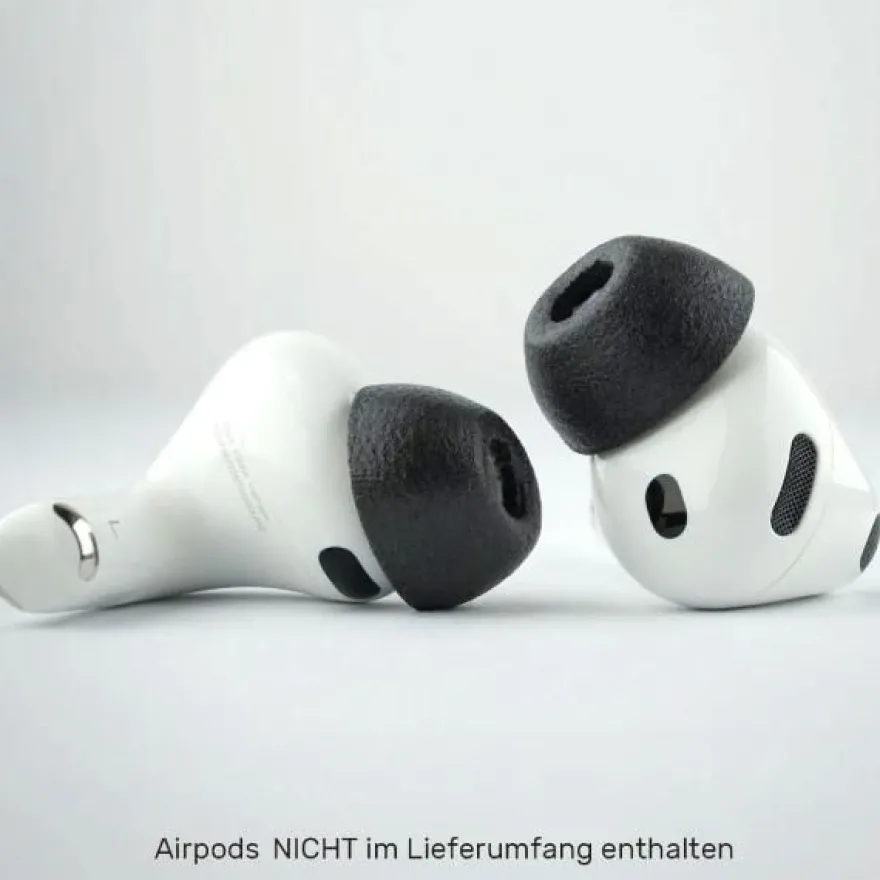 Comply Ohrstöpsel TrueGrip MAX für Airpods Pro 3 Schwarz M mit Tuch