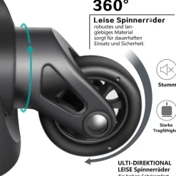 Coolife Hartschalen-Koffer Trolley Rollkoffer TSA-Schloss 4 Rollen Weiß/Braun