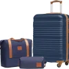 Coolife Koffer-Set 3tlg Mittlerer Koffer ABS Hartschale 4 Rollen TSA-Schloss