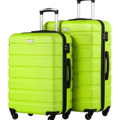 Coolife Premium Hartschalenkoffer Trolley Kofferset 2-teilig (M+L) in Apfelgrün