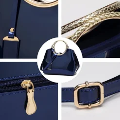 Coolives Damen Handtasche Königsblau in Lederoptik