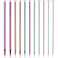 Coopay Tunesische Häkelnadeln Set 11 Stück Aluminium 2,0-8,0 mm