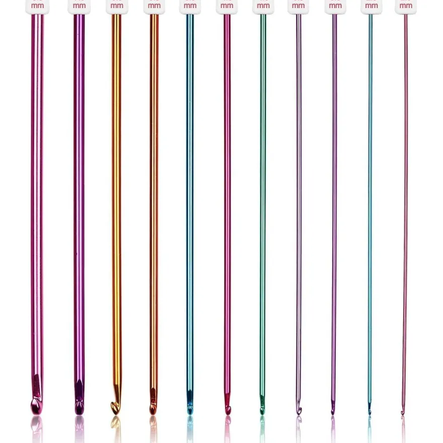 Coopay Tunesische Häkelnadeln Set 11 Stück Aluminium 2,0-8,0 mm
