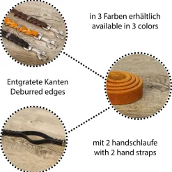 CopcoPet - Lederleine Fettlederleine Hundeleine mit zwei Handgriffen
