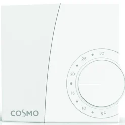Cosmo elektronischer Raumthermostat 230V Heizen Aufputz RAL9010