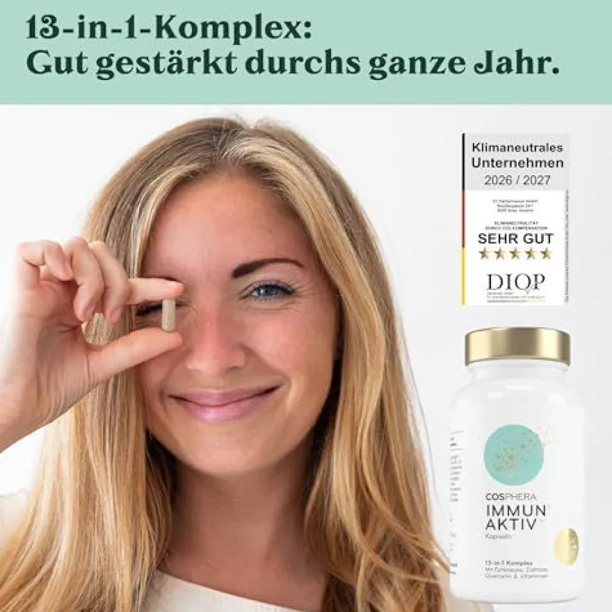 COSPHERA® 13 in 1 Immun Aktiv Komplex - 60 Kapseln - 52g Dose