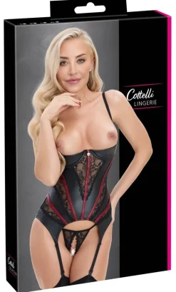 Cottelli Lingerie Hebestrapshemd-Set schwarz