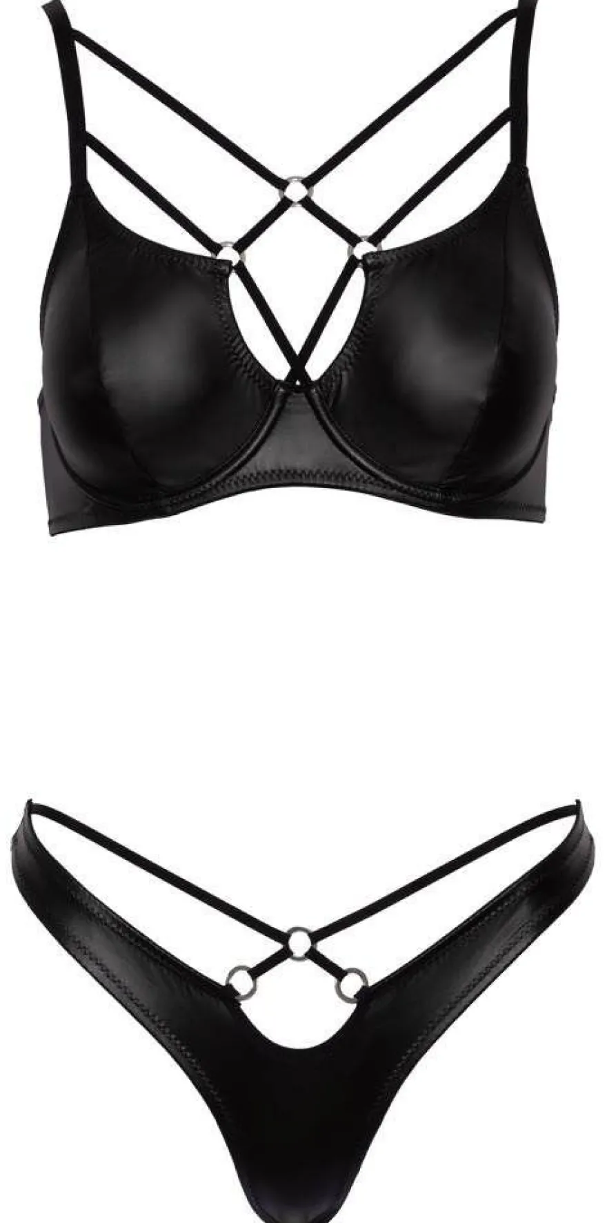 Cottelli Lingerie - Mattes BH-Set mit Riostring