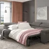 Couchgarnitur JADE Stoff Rosa mit Schlaffunktion Ottomane Links