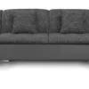 Couchgarnitur NICOLE ohne Schlaffunktion Ottomane Rechts Grau/ Schwarz