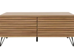 Couchtisch HWC-M49, 3D-Design 2 Schubladen MDF Metall 46x110x55cm