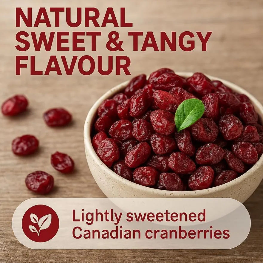 Cranberries Getrocknet 500g Saftig Ganze Beeren Vegan Snack Müsli Backen GiDeli