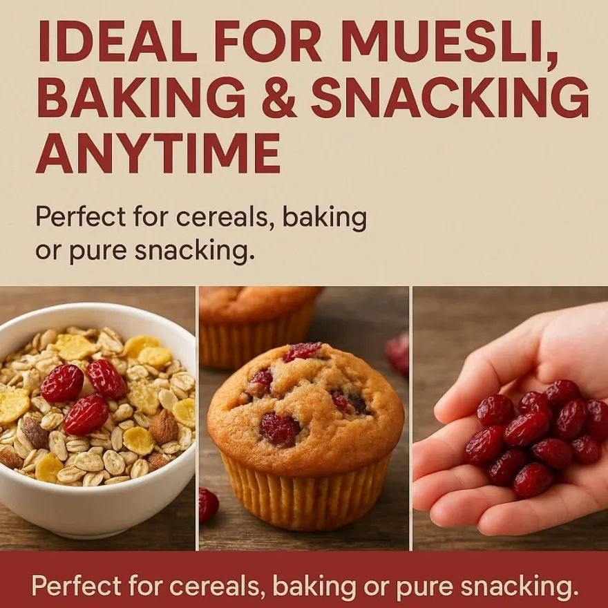 Cranberries Getrocknet 500g Saftig Ganze Beeren Vegan Snack Müsli Backen GiDeli
