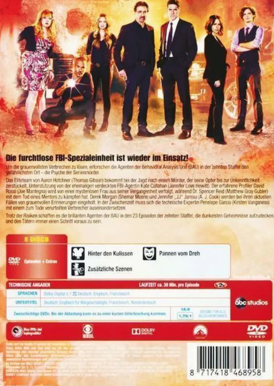 Criminal Minds Staffel 10 (5 Discs) - DVD/ NEU/ OVP mit Kartoneinleger 1 Auflage