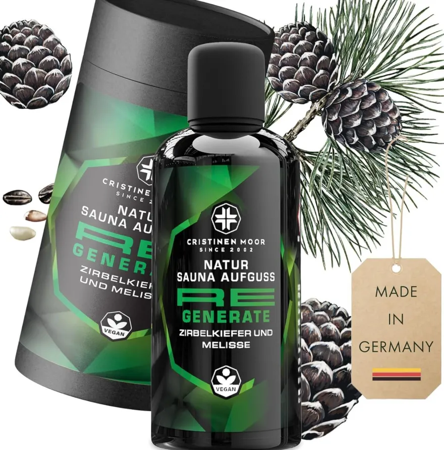 CristinenMoor Natürlicher Saunaaufguss Zirbelkiefer und Melisse | Re Generate |100 ml