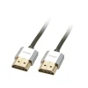 CROMO Slim High-Speed-HDMI-Kabel mit Ethernet (schwarz, 50cm)