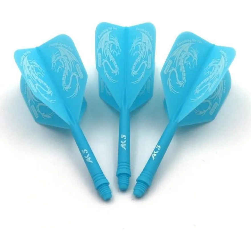 Cuesoul ROST Integrierte Dartschäfte & Flights, Blau Drachenmuster, Größe M