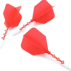 Cuesoul ROST T19 Integrierter Dartschaft und Flights, Big Wing Shape, Rot/Weiß