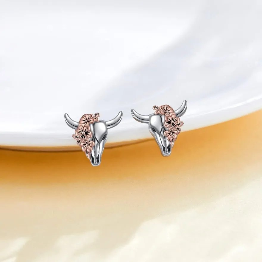 Cupenda Wolf/Dinosaurier Ohrringe Sterling Silber Heulender Wolfskopf mit