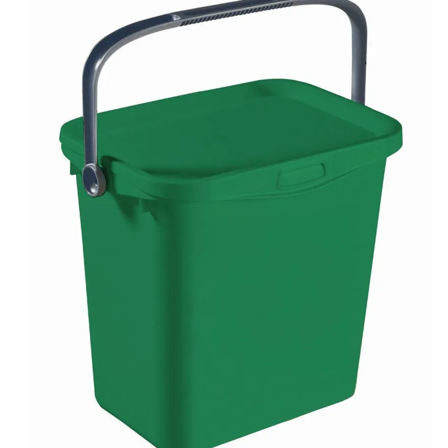 CURVER Bio Box Lisa 6L – Grün/Silber Komposter mit Henkel