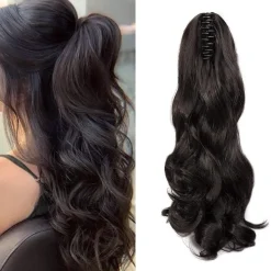 Cybelleza Clip in Ponytail Extensions Zopf Haarteil Gewellt Lockig Kunsthaare